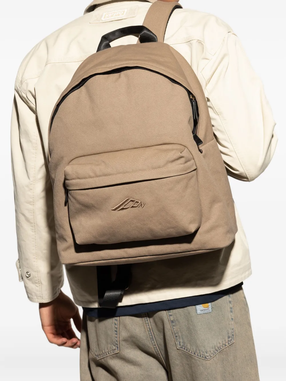 DSQUARED2 logo-embroidered cotton backpack Bruin
