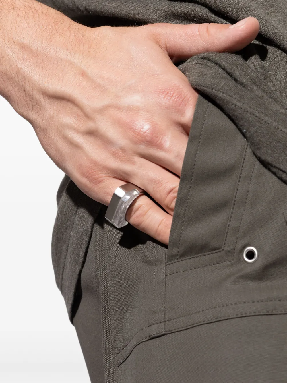 Rick Owens Double Crystal Hollywood Ring | Silver | FARFETCH