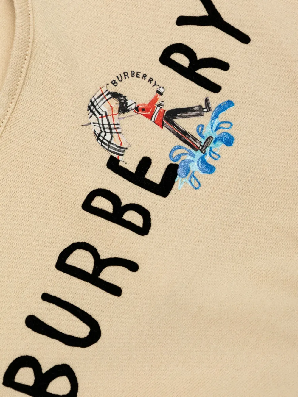 Burberry Kids Jurk met trekkoordtaille en logo Beige