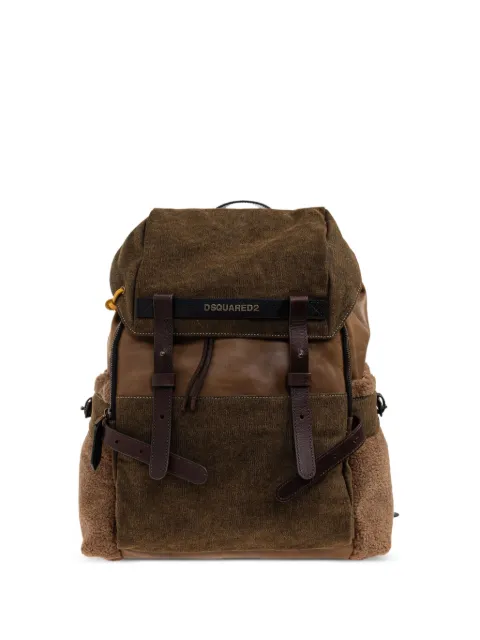DSQUARED2 Canadian leather-trimmed canvas backpack
