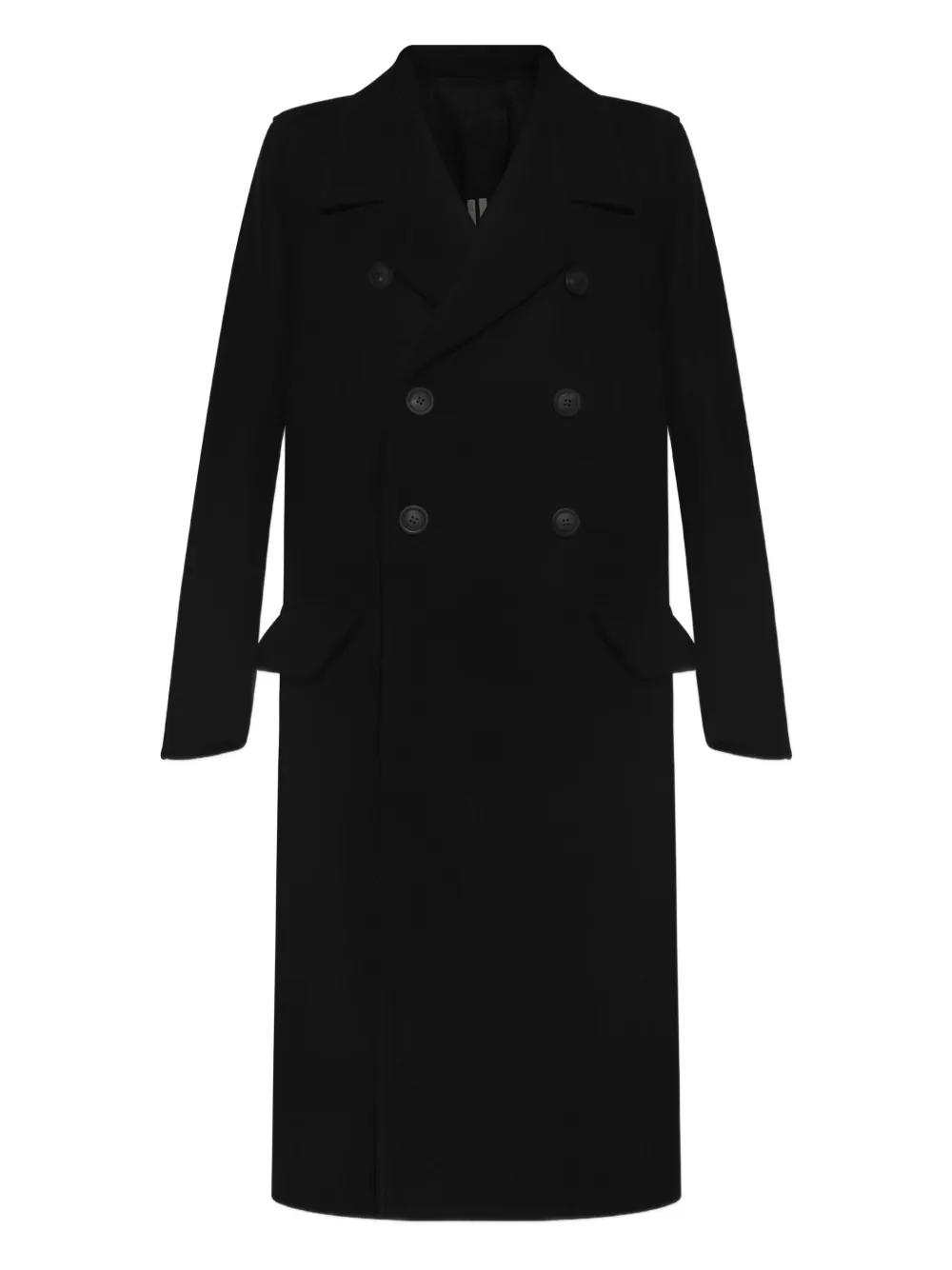 Rick Owens double-breasted wool coat Zwart