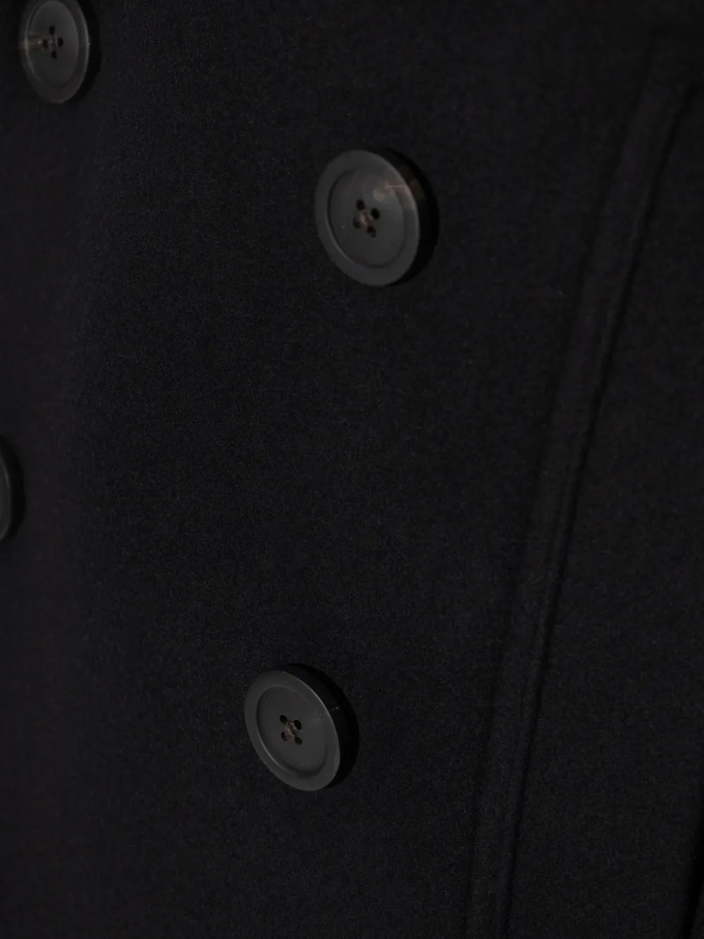 Rick Owens double-breasted wool coat Zwart
