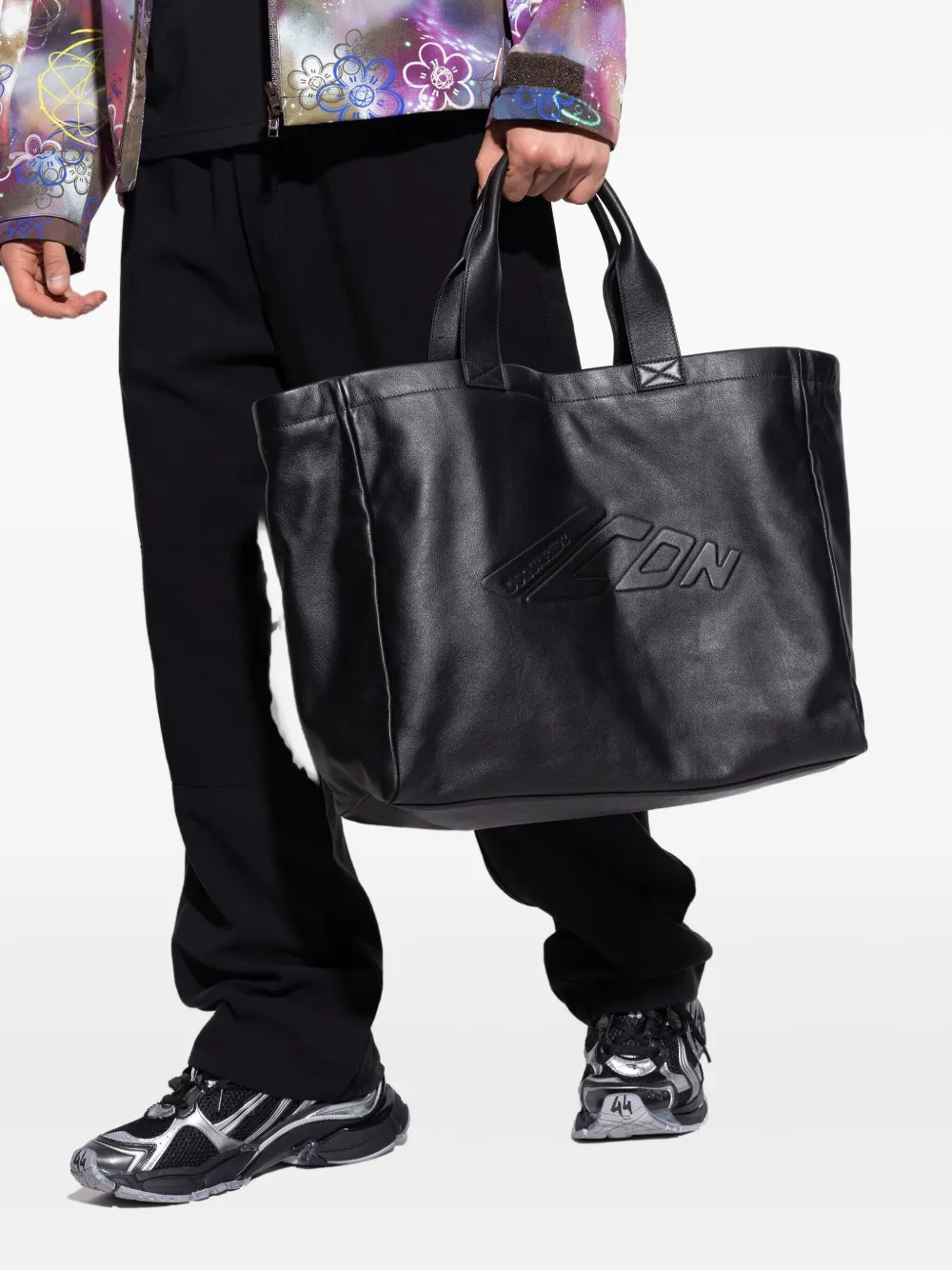 DSQUARED2 Icon shopper met logo-reliëf Zwart