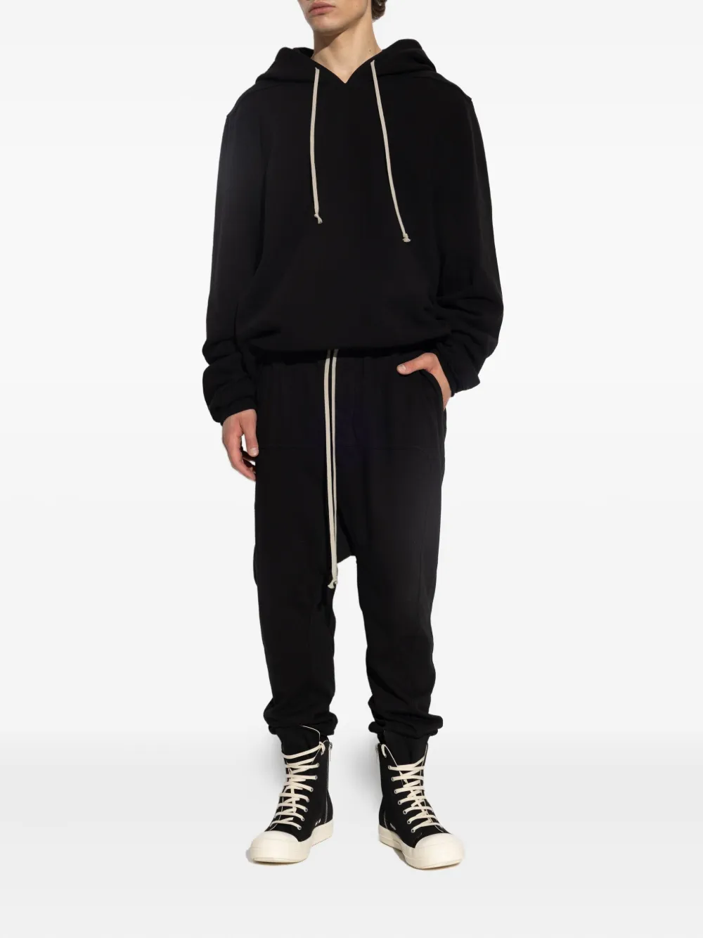 Rick Owens DRKSHDW cotton drop-crotch trousers Zwart