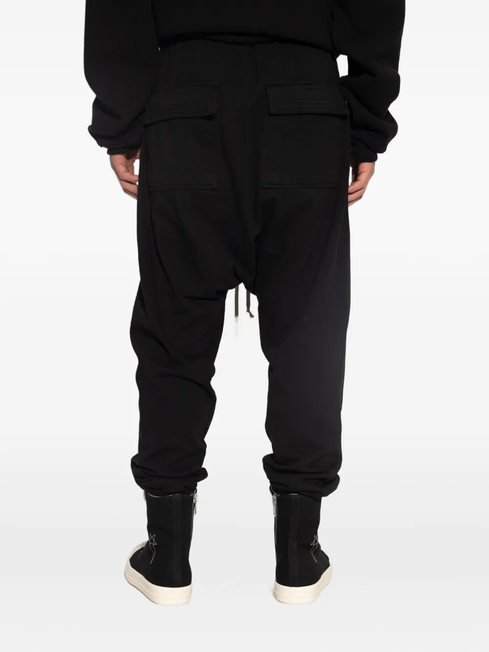 Rick Owens DRKSHDW cotton drop-crotch trousers Zwart