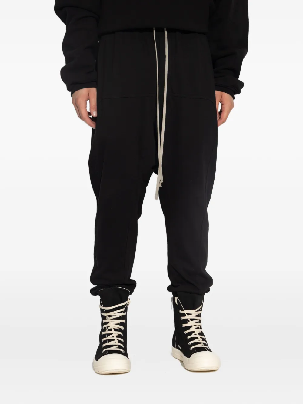 Rick Owens DRKSHDW cotton drop-crotch trousers Zwart
