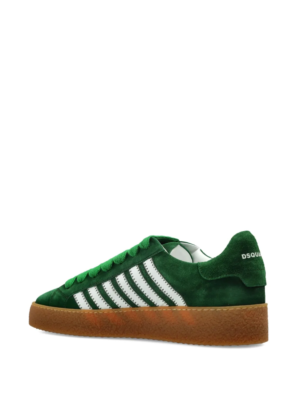 DSQUARED2 Boxer striped suede sneakers Green
