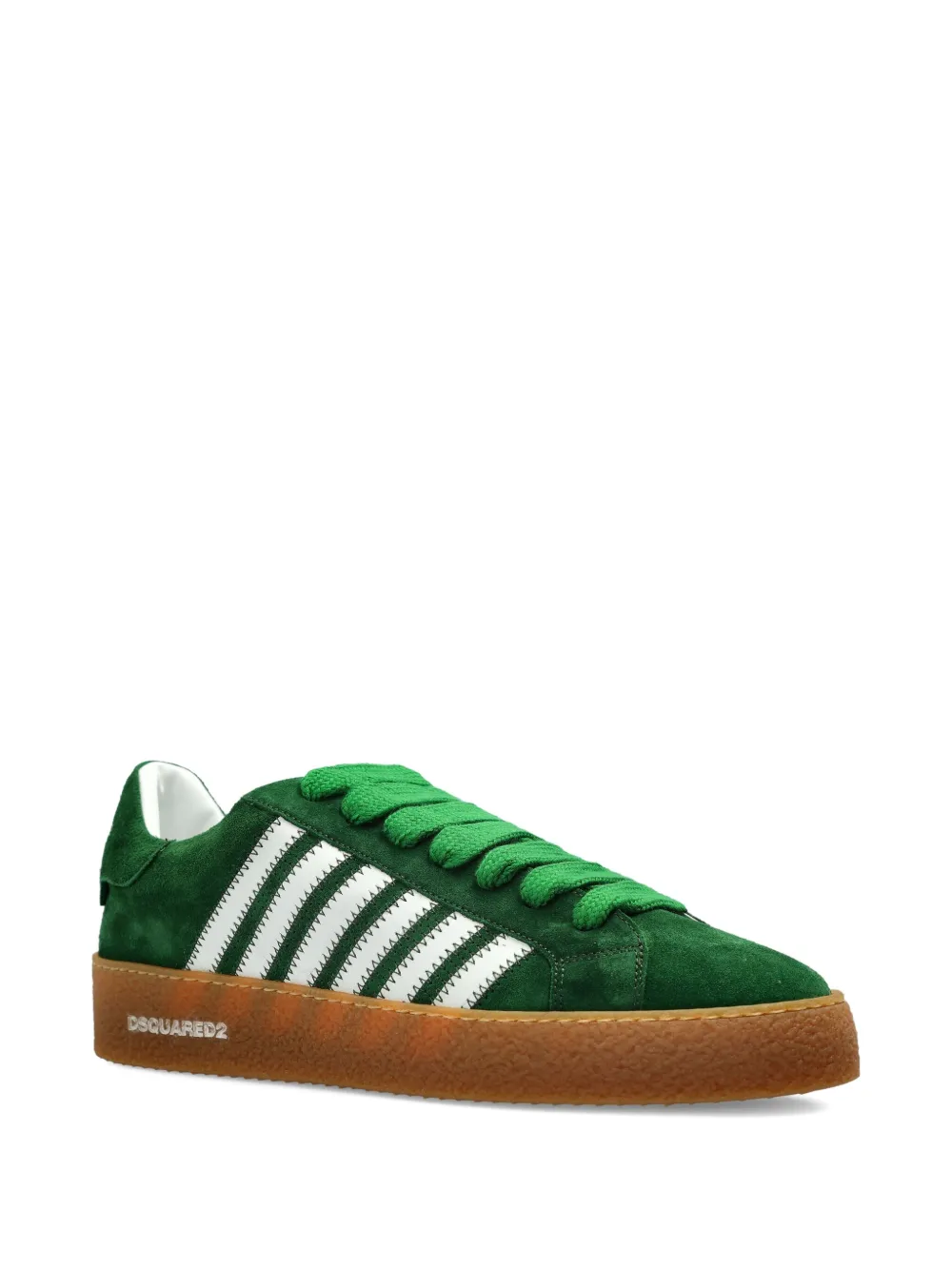 DSQUARED2 Boxer striped suede sneakers Green