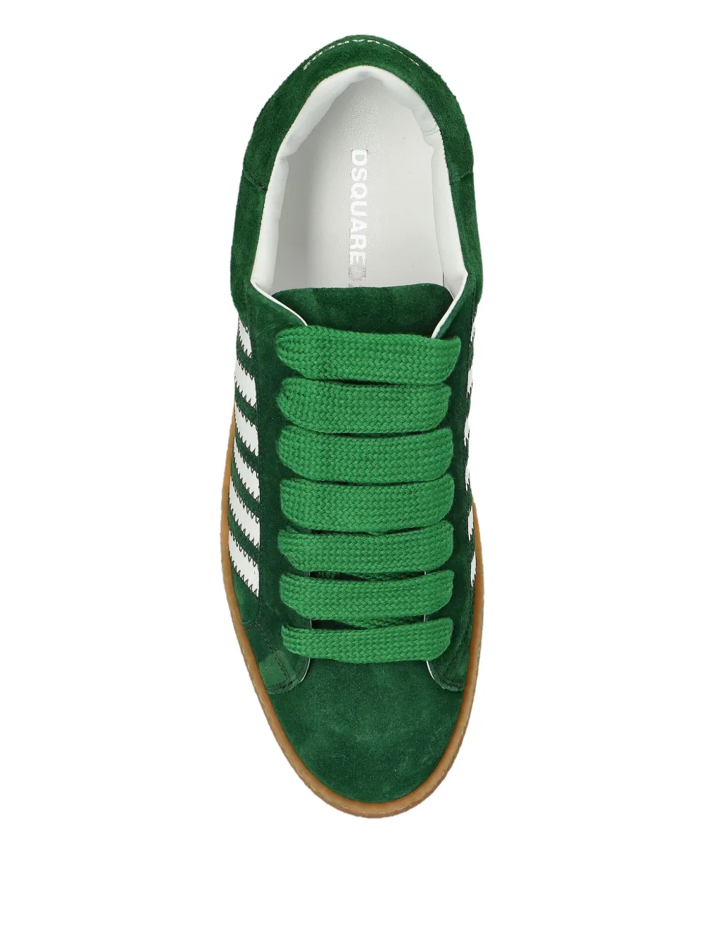 DSQUARED2 Boxer striped suede sneakers Green