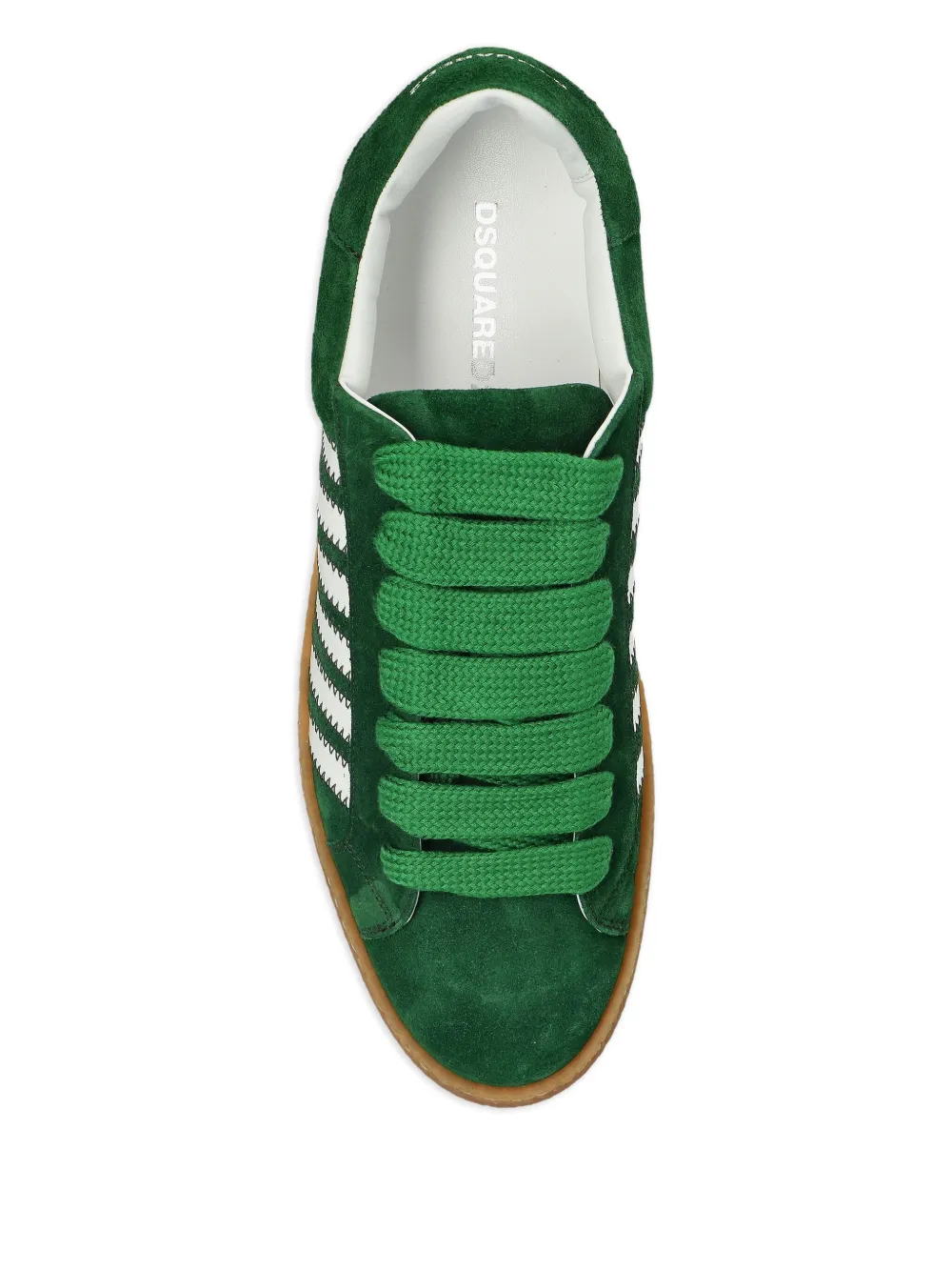 DSQUARED2 Boxer striped suede sneakers Green