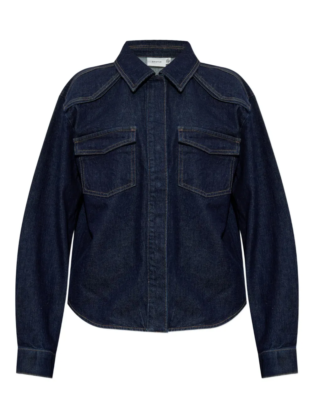 double-pocket denim shirt