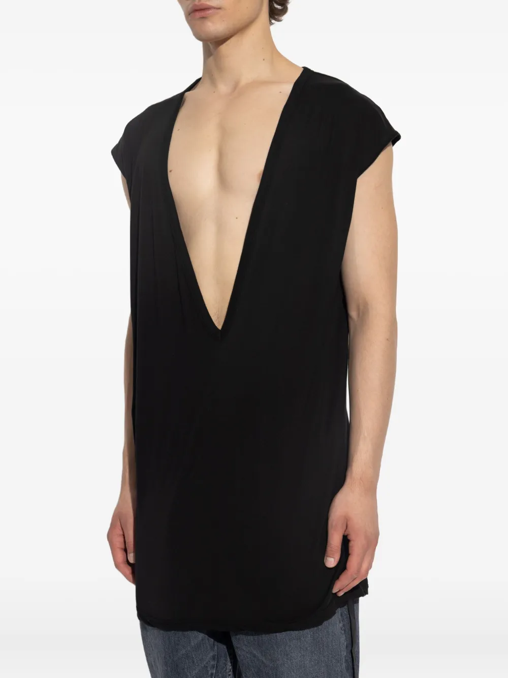 Rick Owens DRKSHDW Mouwloze top met diepe V-hals Zwart