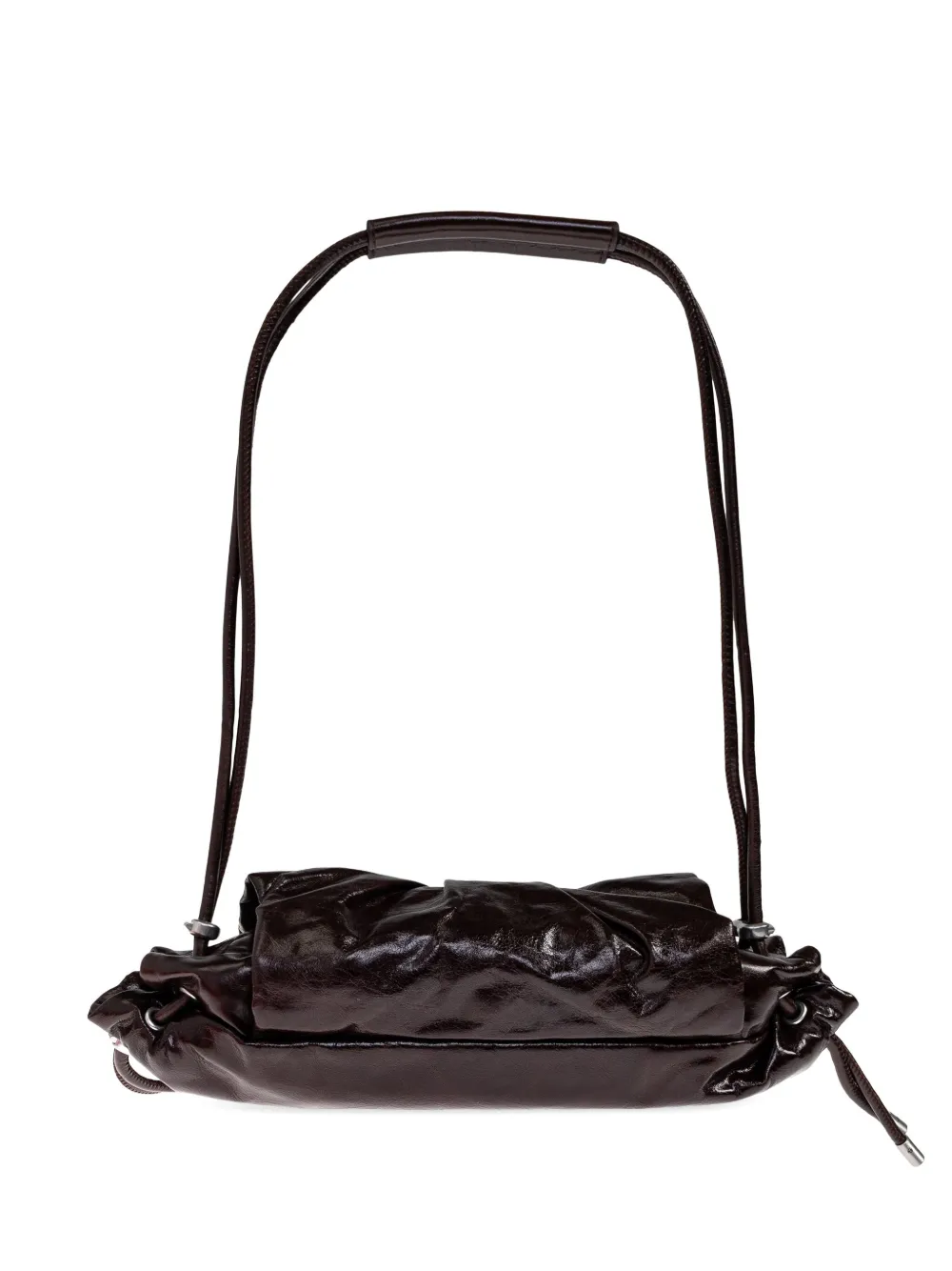 Diesel Pleated Clasp Tote Bag In Brown