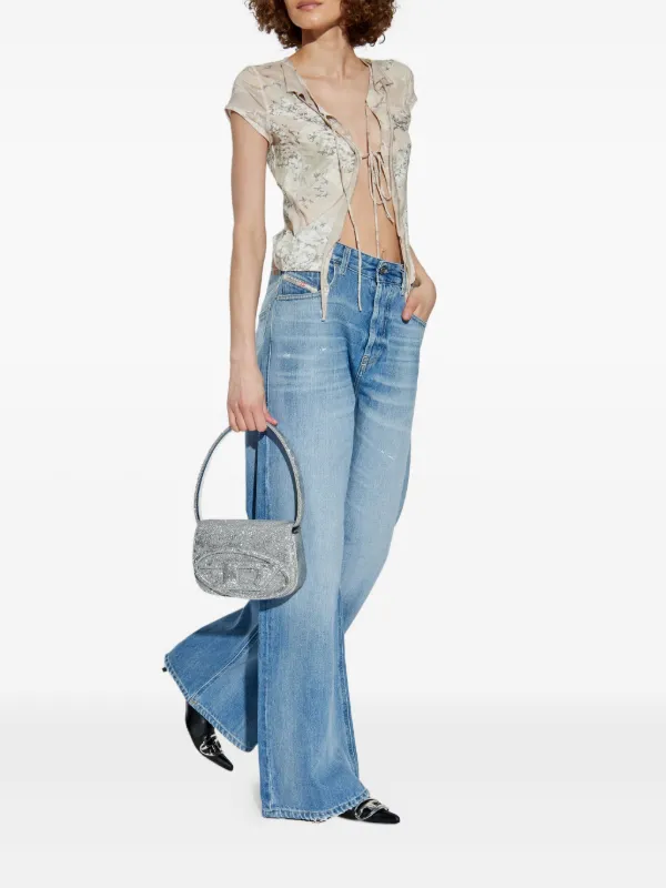 DIESEL D-SIRE ディーゼル W26 ダメージデニム DIESEL (ディーゼル) ダメージ加工 ワイド デニム パンツ relaxed