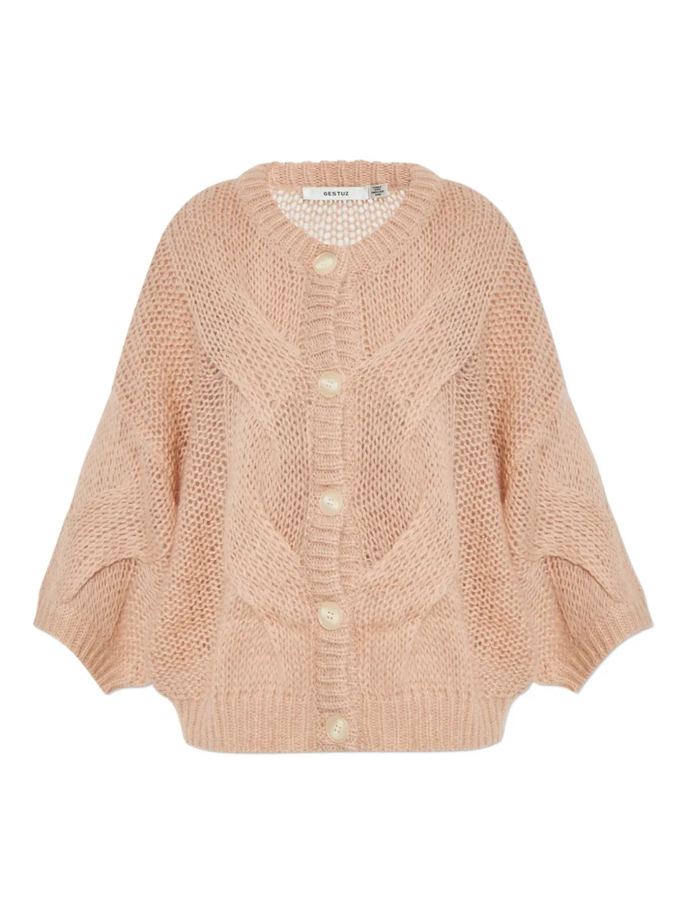 cable-knit button cardigan