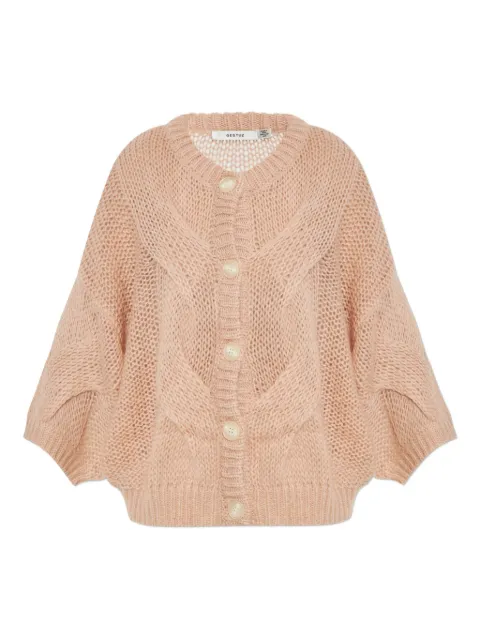 Gestuz cable-knit button cardigan