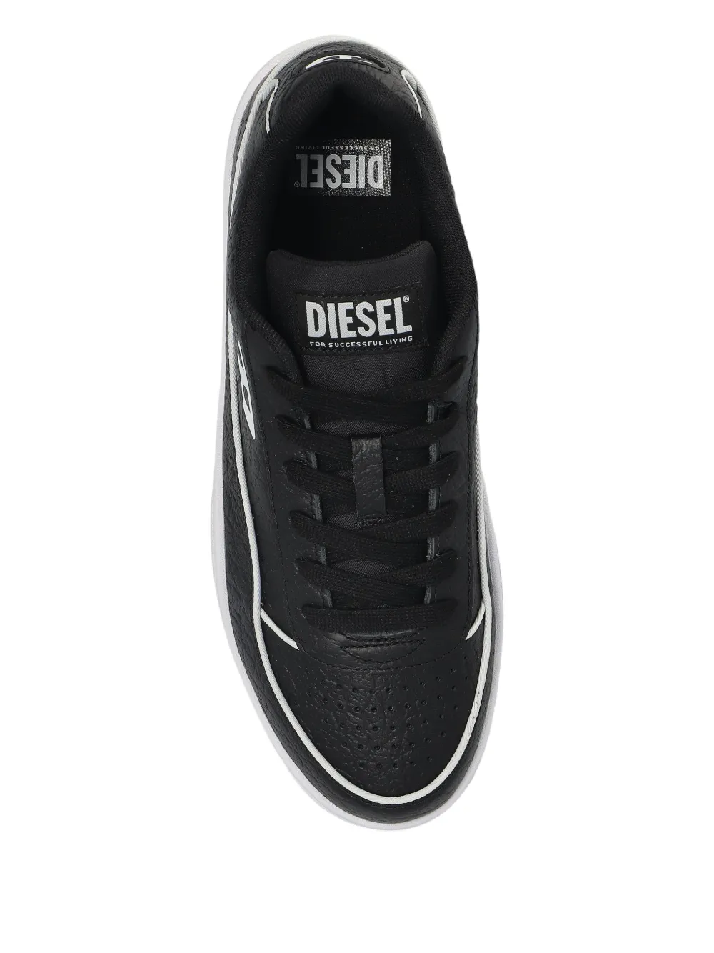 Diesel Tracker low-top sneakers met leren vlakken Zwart