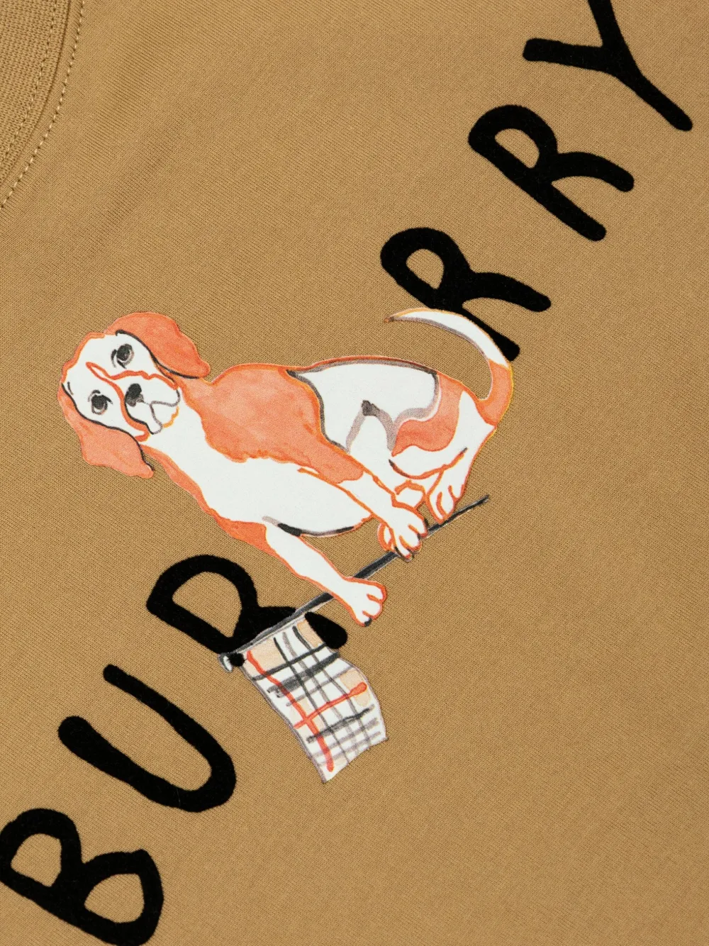 Burberry Kids T-shirt met hondenprint Beige