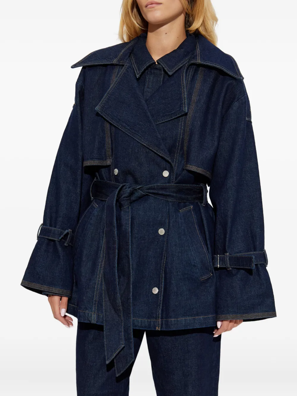Gestuz GZsummer denim jack met ceintuur Blauw