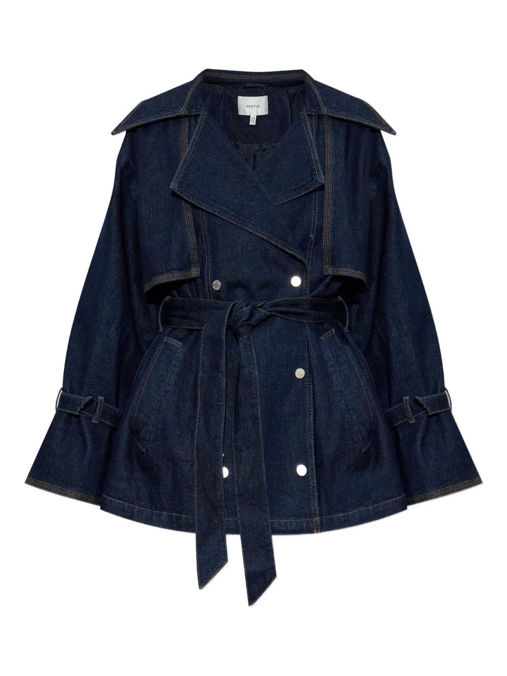 Gestuz Gzsummer Belted Denim Jacket In Blue