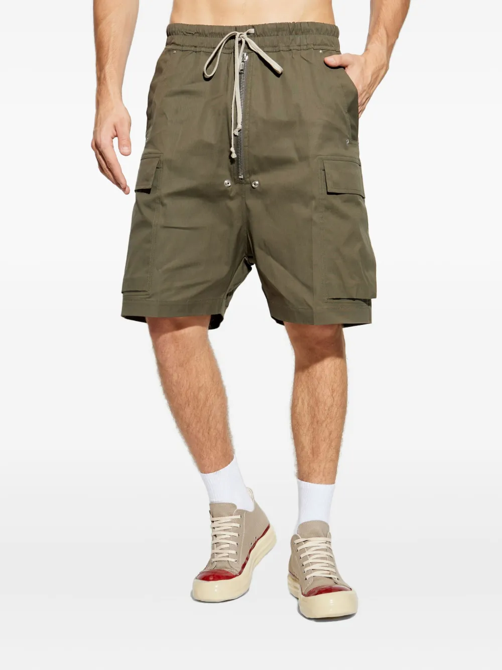 Rick Owens Shorts met cargo zak Groen
