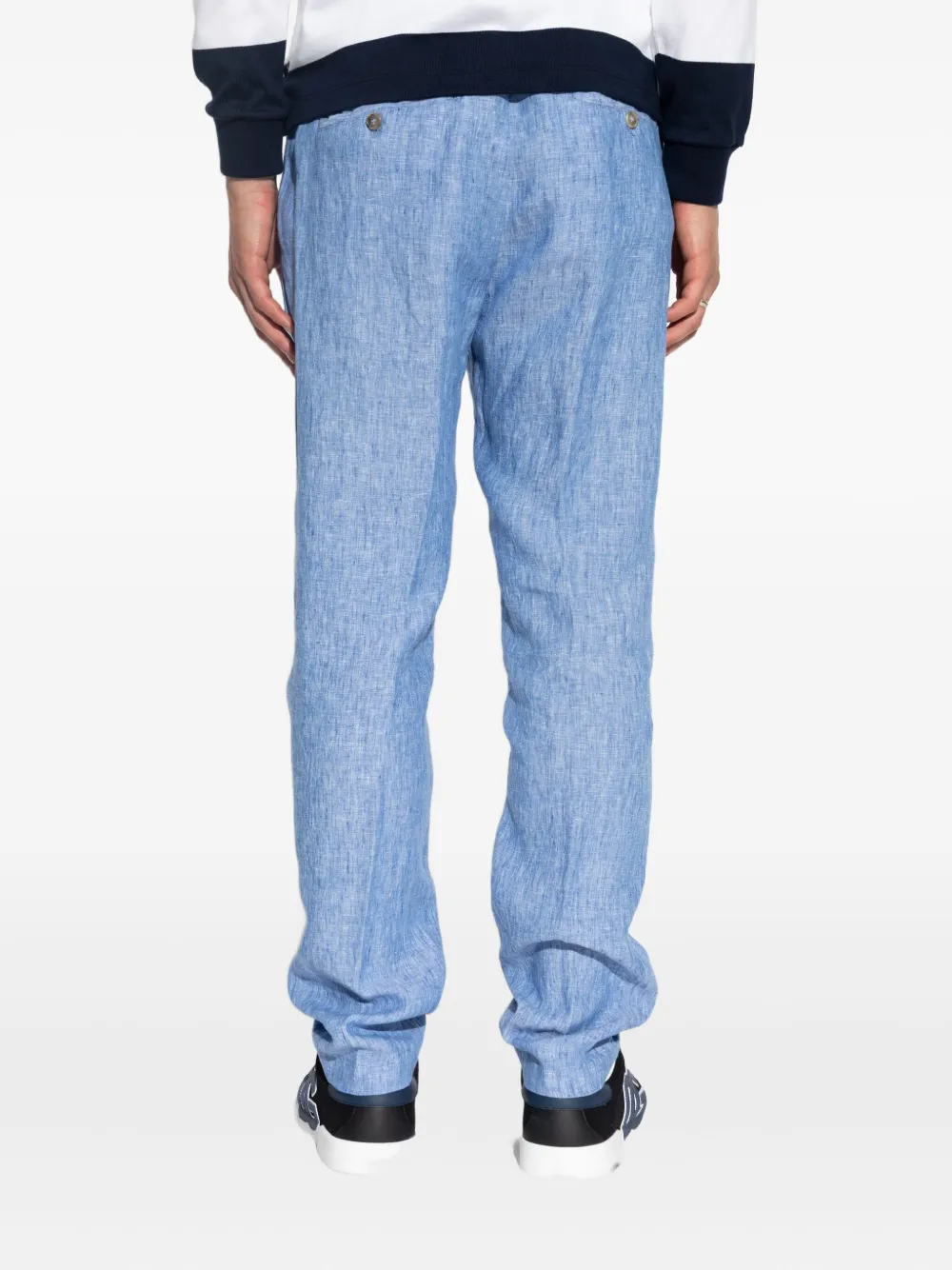 Paul & Shark-keychain linen trousers Blauw