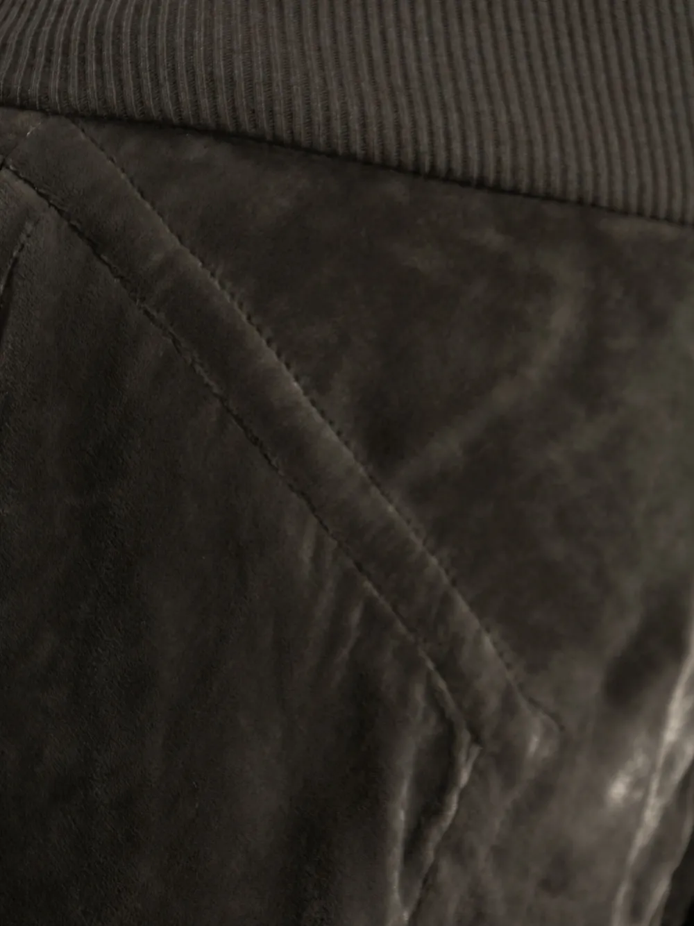 Rick Owens ribbed-waistband velvet trousers Grijs