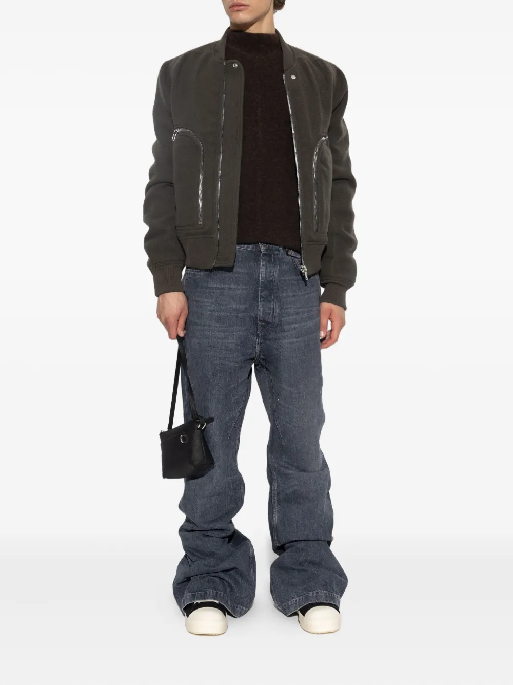 Rick Owens zip-fastening pocket bomber jacket Grijs