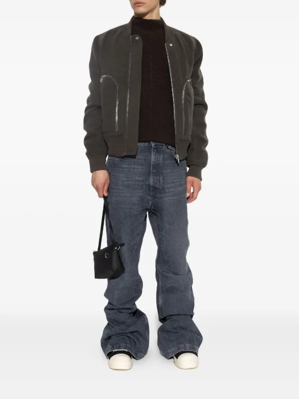 Rick Owens ジップアップ ボンバージャケット | グレー | FARFETCH JP