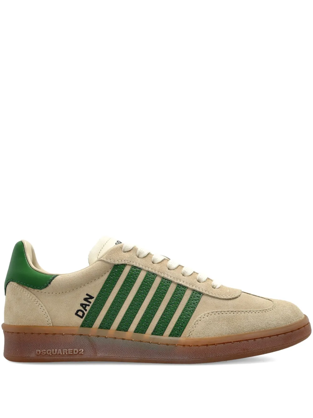 DSQUARED2 Boxer striped suede sneakers Neutrals
