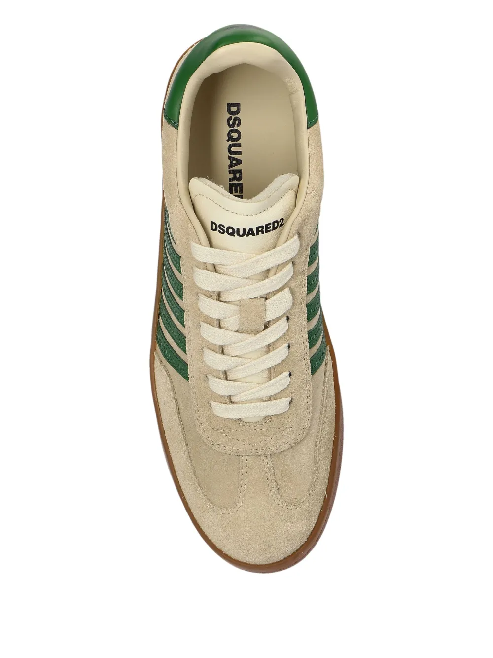 DSQUARED2 Boxer striped suede sneakers Neutrals