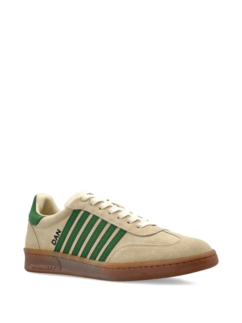 DSQUARED2 Boxer striped suede sneakers Neutrals