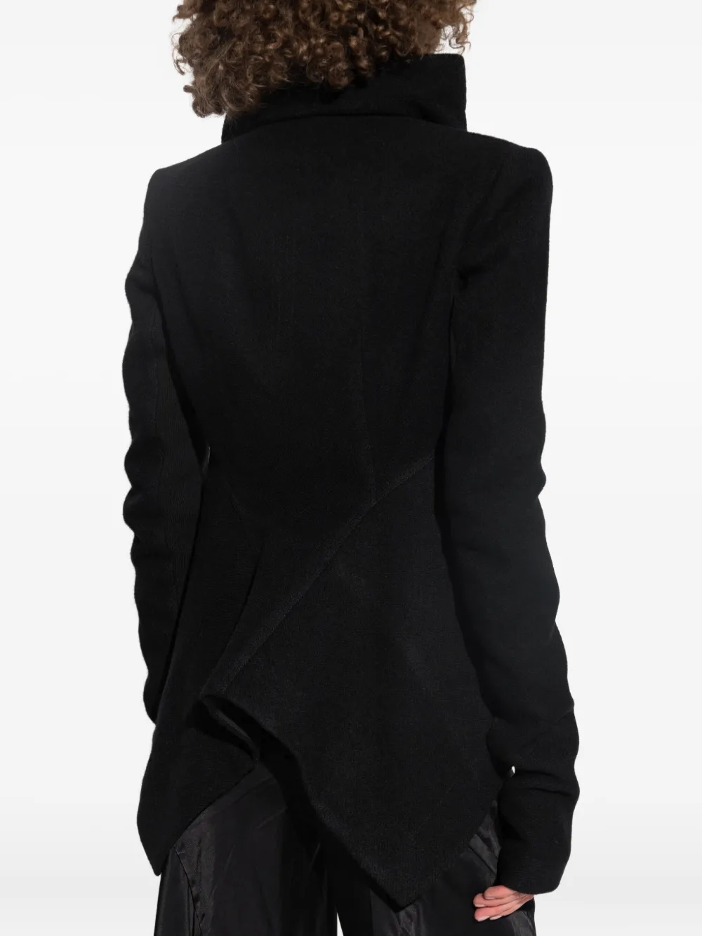 Rick Owens high-neck zip-front jacket Zwart