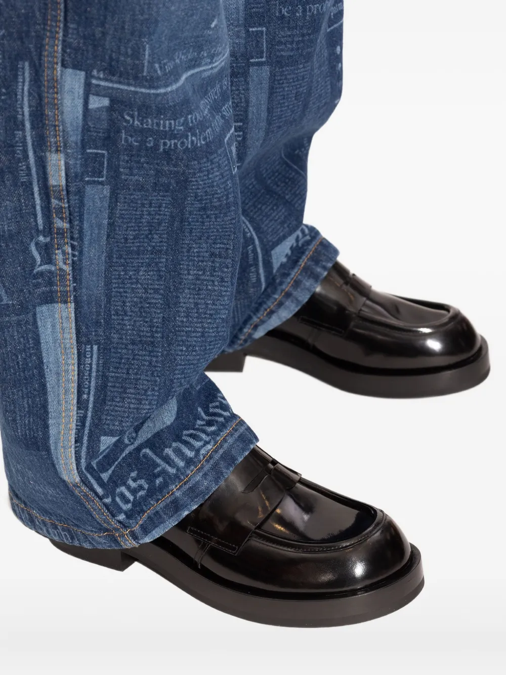 AGL penny-leather loafers Black