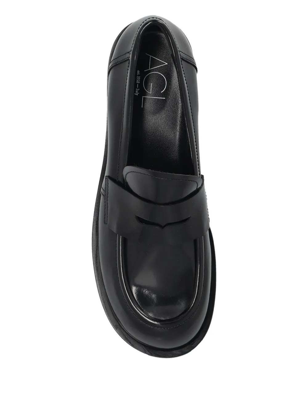 AGL penny-leather loafers Black