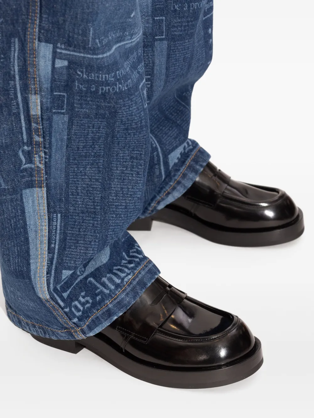 AGL penny-leather loafers Black