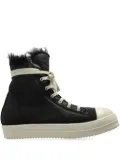 Rick Owens shearling-lined lace-up sneakers - Black