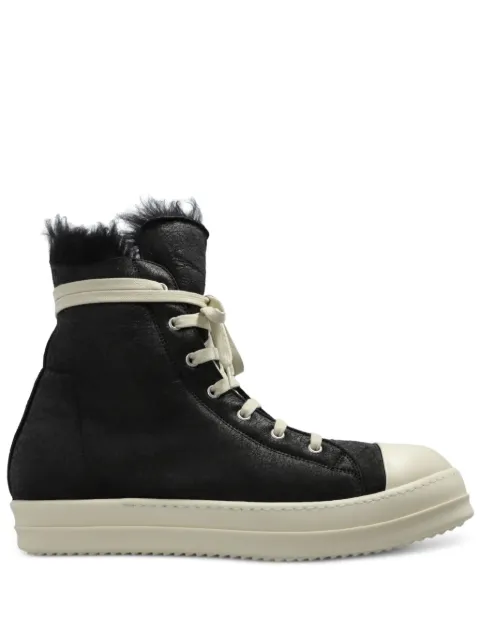 Rick Owens shearling-lined lace-up sneakers 