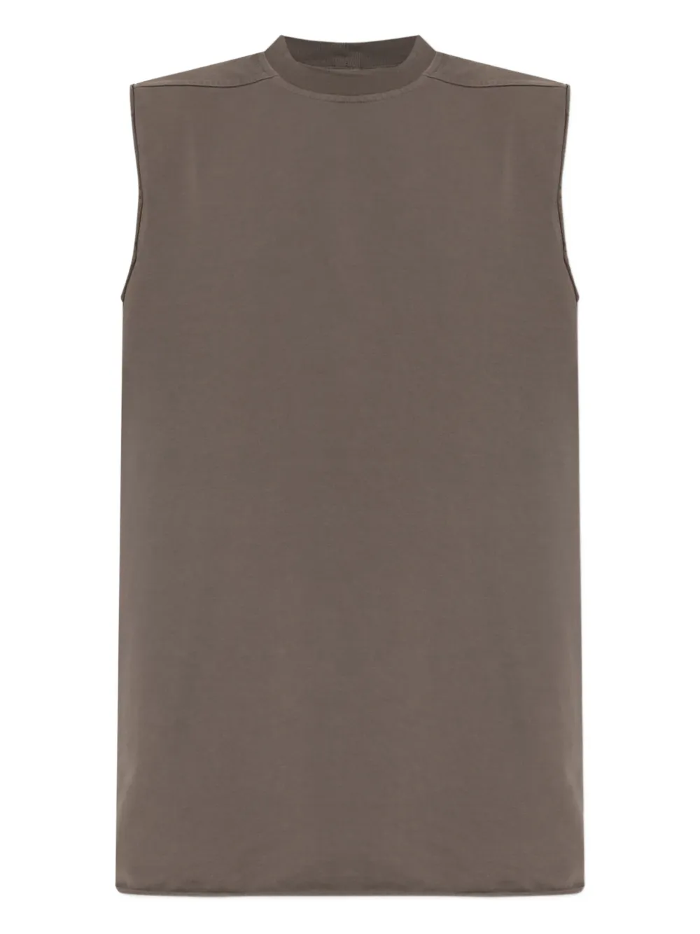 raw-edge sleeveless vest