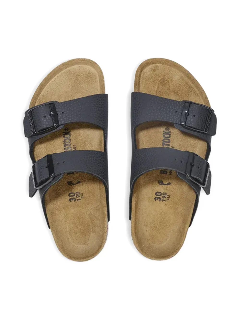 Birkenstock Kids Arizona two-strap buckle sandals Black