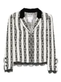 CHANEL Pre-Owned 2010s stripe lace jacket - Black