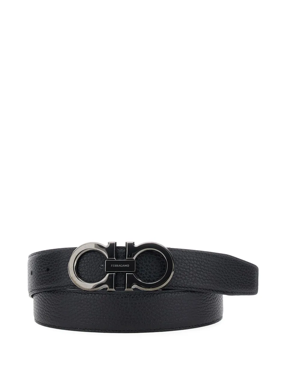 Ferragamo Riem met gancini-gesp Zwart