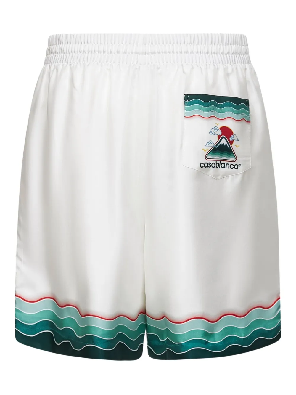 Casablanca Montagne Ondulee zijden shorts Wit