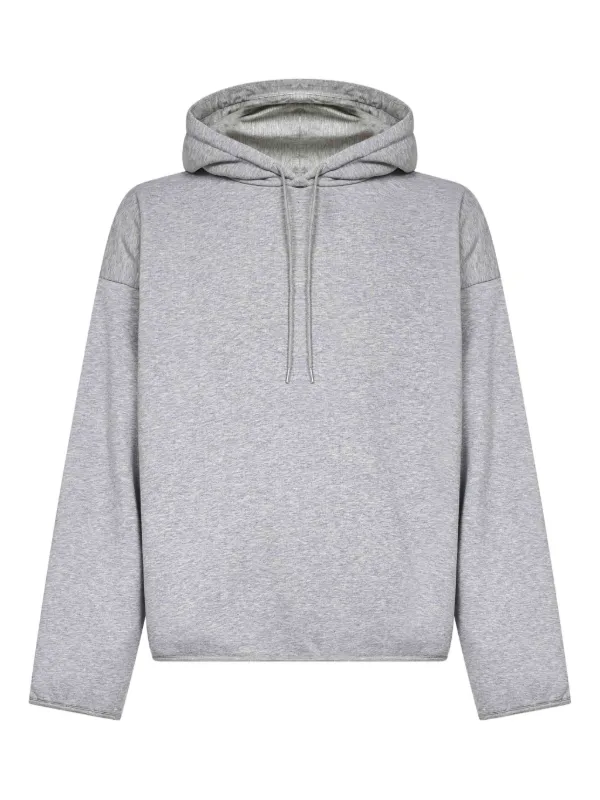 MM6 Maison Margiela Dropped-shoulder Hooded Sweatshirt in Grey