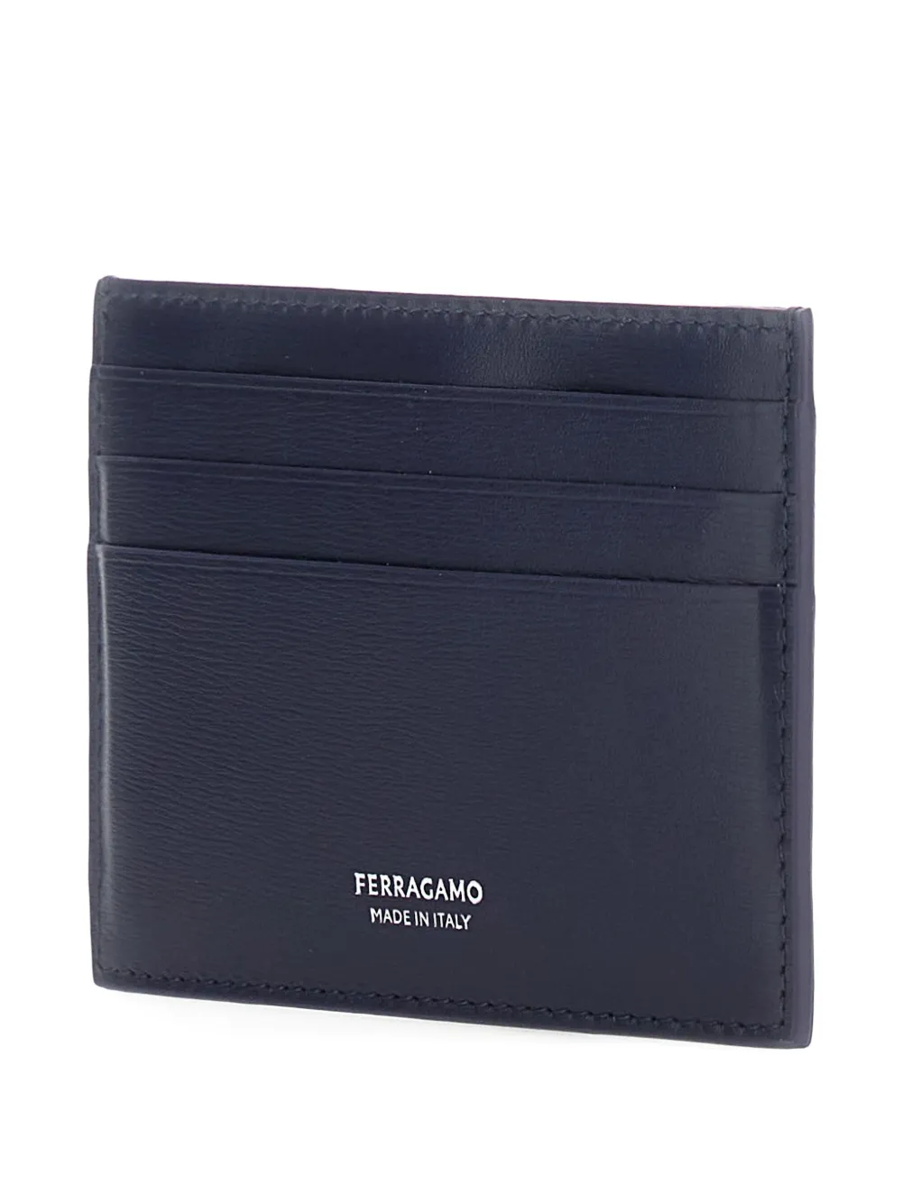 Ferragamo logo-detail leather cardholder Blauw