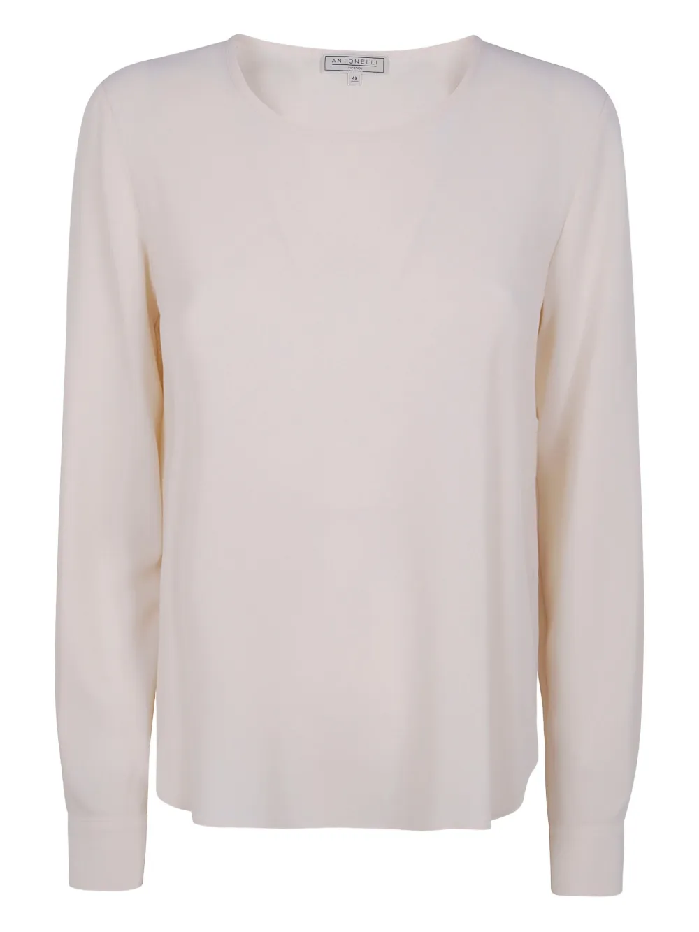 Antonelli long-sleeve silk T-shirt Beige