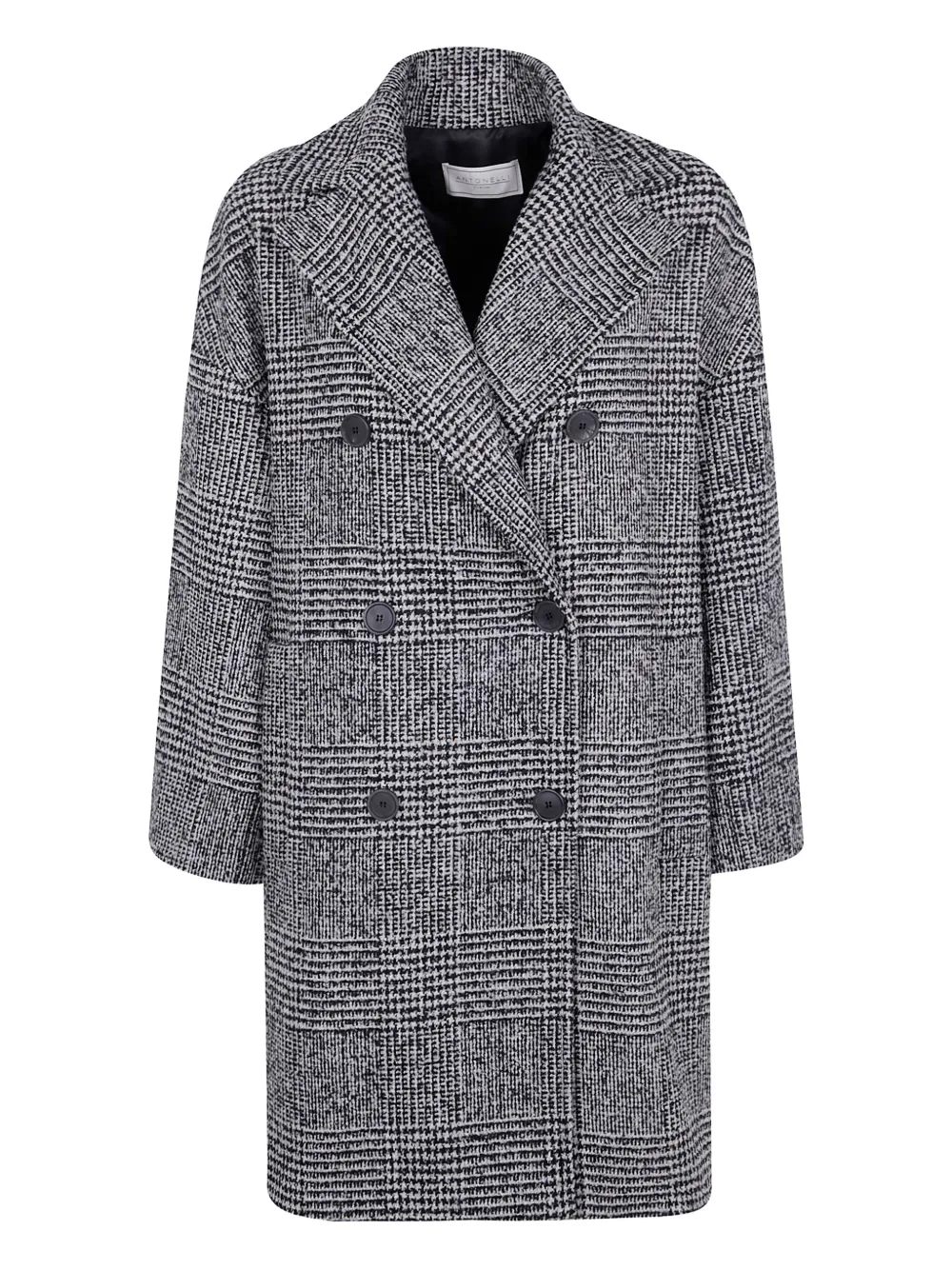 Antonelli glen-plaid double-breasted coat Zwart