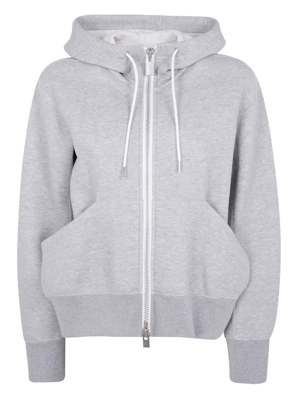 Sacai Sponge zip-front pocket hoodie Grijs