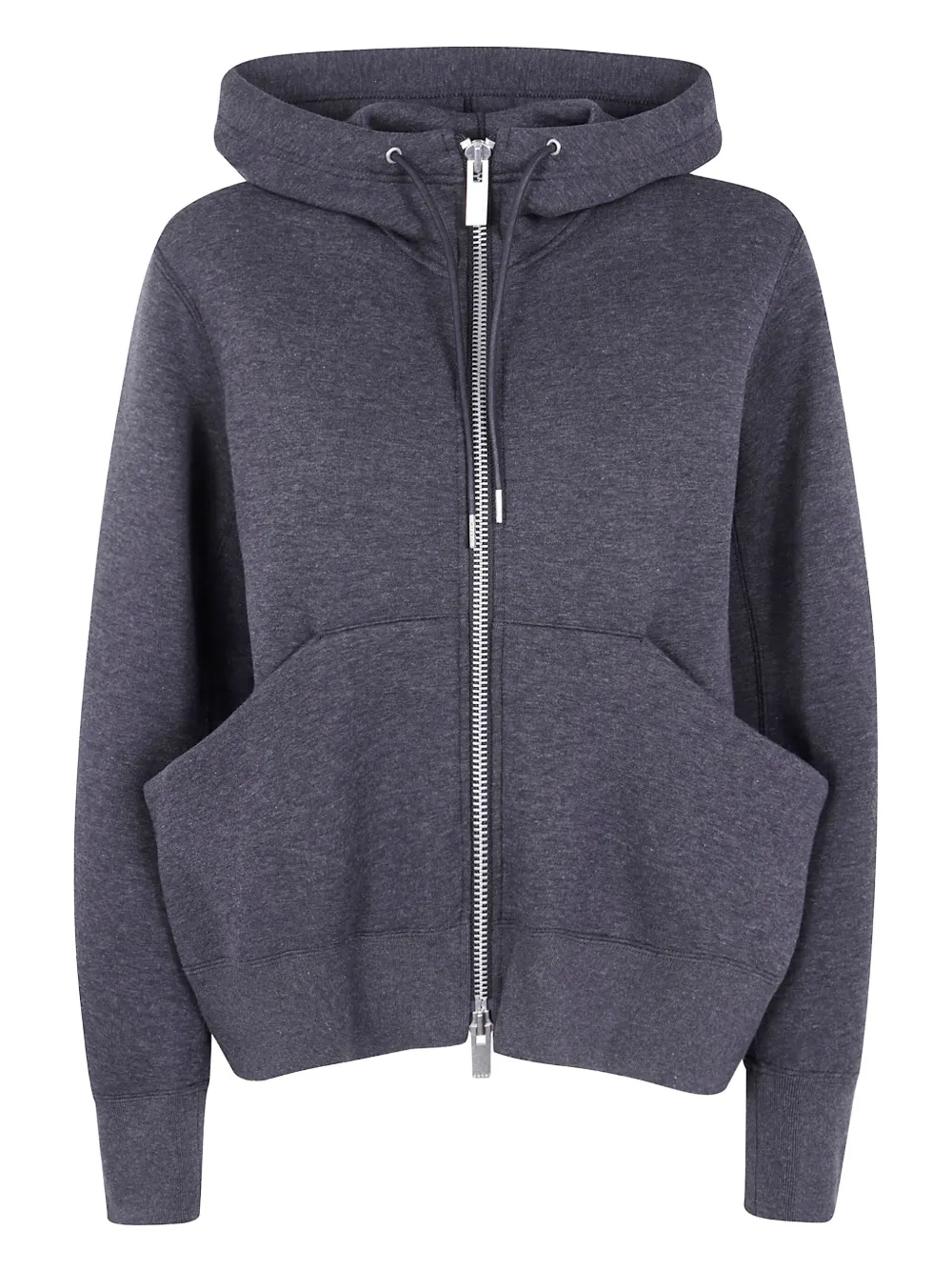 Sacai Sponge hooded zip-up sweatshirt Grijs
