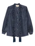 Valentino Garavani polka-dot ruffled shirt - Blue